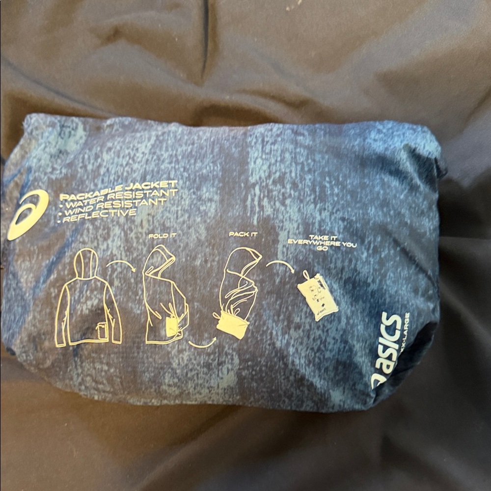 Asics Navy Packable Jacket